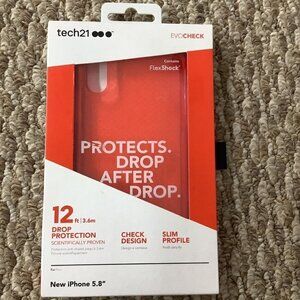 Tech21 EvoCheck FlexShock Case for Apple iPhone 5.8" Bright Rouge. New In Box